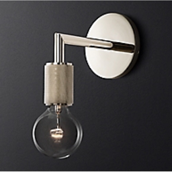RH utilitaire socket sconce - polished nickel - 4 available - Picture 1 of 1